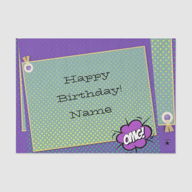 Papel De Seda Feliz Aniversário - HAMbWG (Frente )