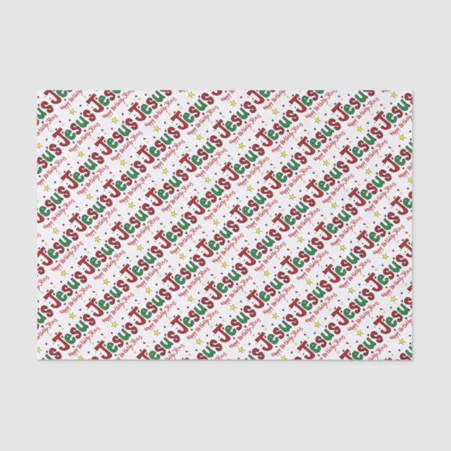 Papel De Seda Feliz aniversario Jesus (Frente )