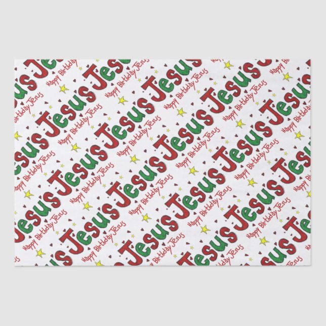 Papel De Seda Feliz aniversario Jesus (Frente )