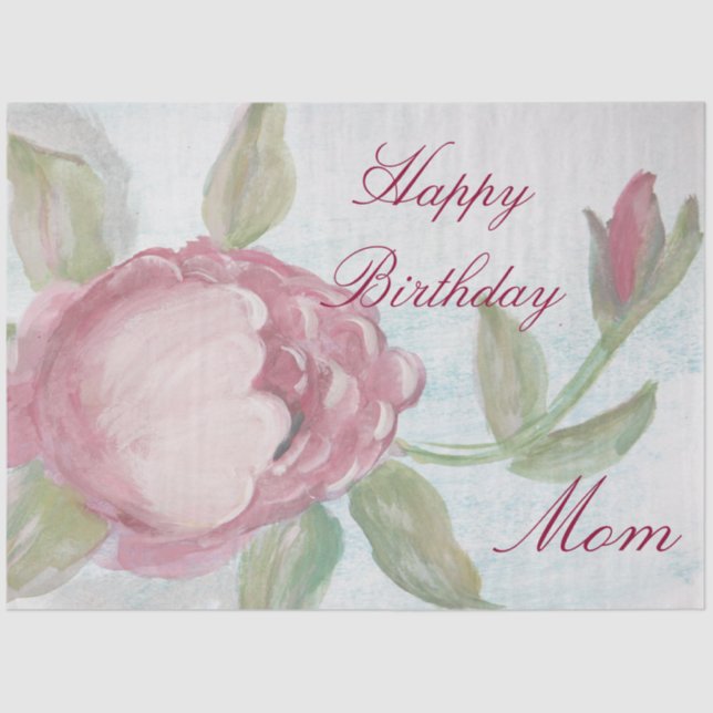 Papel De Seda Feliz aniversário mãe (Frente )