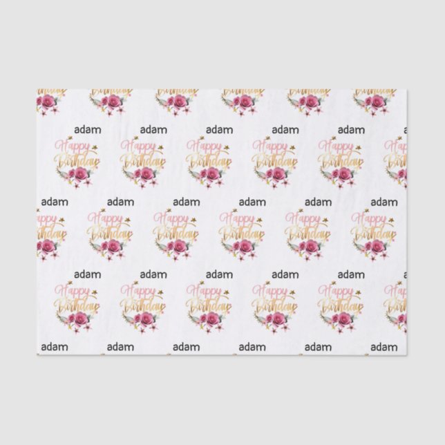 Papel De Seda feliz aniversário moderno (Frente )