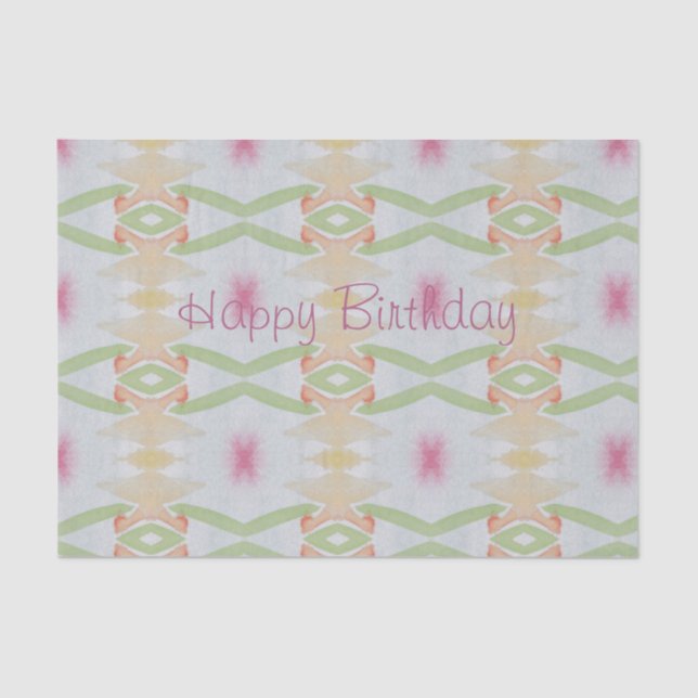 Papel De Seda Feliz Aniversário, Pastel Tissue Paper (Frente )