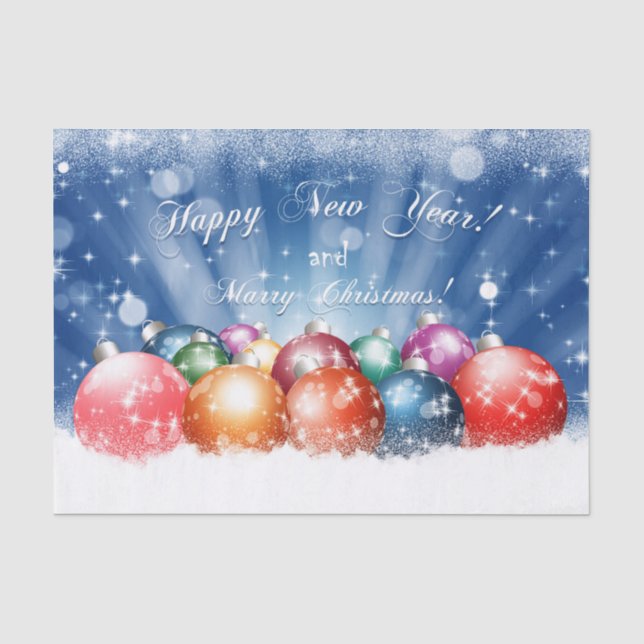 Papel De Seda Feliz ano novo e Feliz Natal (Frente )