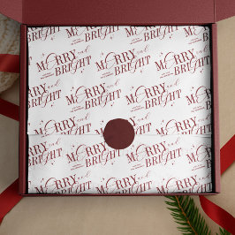 Papel De Seda Feliz & Bright Elegante Nome Personalizado Natal