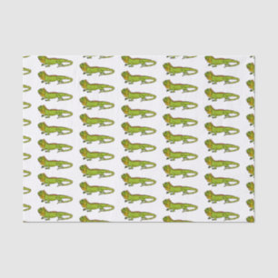 Papel De Seda Feliz desenho da iguana verde