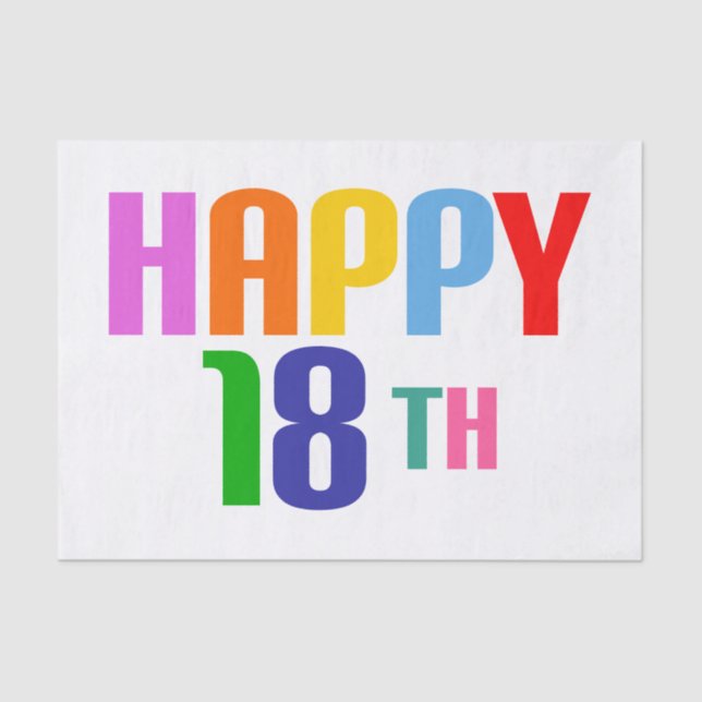 Papel De Seda Feliz dia 18 (Frente )