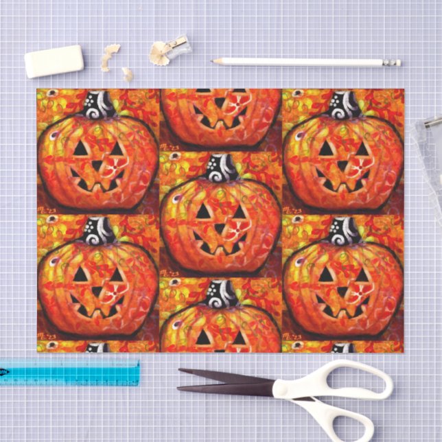 Papel De Seda Feliz Dia das Bruxas Jack O Lanterna Desaparece (Arte )