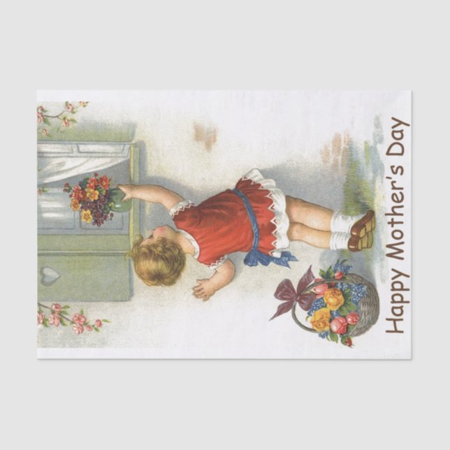 Papel De Seda Feliz dia das mães - vintage (Frente )