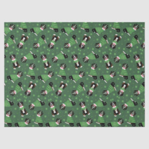 Papel De Seda Feliz Dia de São Patrício Bernese Mountain Dogs