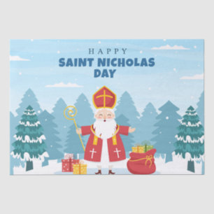 Papel De Seda Feliz Dia do Santo Nicolau