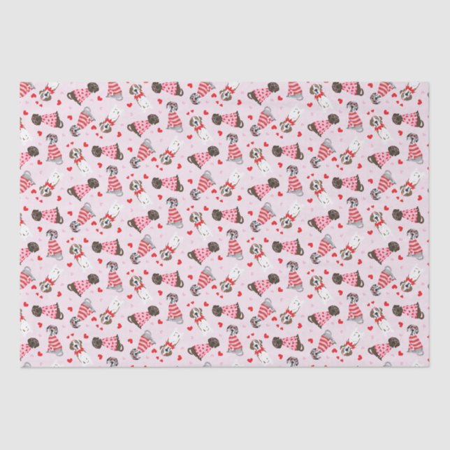 Papel De Seda Feliz Dia dos Namorados Grandes Caninos (Frente )