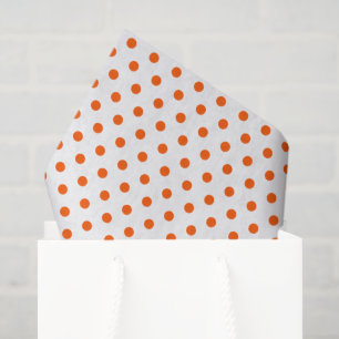 Papel De Seda Feliz e Bolinhas cor-de-laranja brilhantes em bran