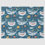 Papel De Seda Feliz e Engraçado Padrão Animal do Oceano Azul<br><div class="desc">Papel-Padrão para Animais Feliz e Engraçado - Azul-Oceano Azul</div>