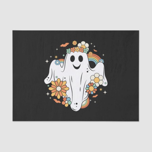 Papel De Seda Feliz Fantasma Retro Hippie Vibe (Frente )