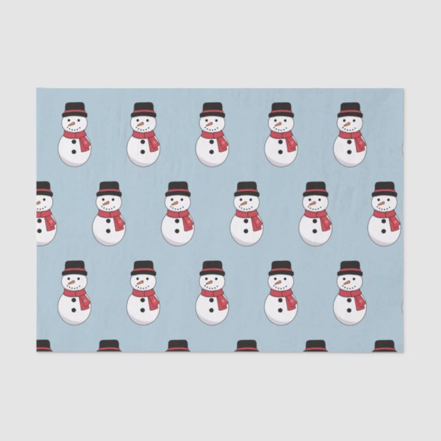 Papel De Seda Feliz Feriado de Natal de Snowman (Frente )