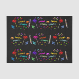 Papel De Seda Feliz Halloween Lollipops e Candy Patterno, ZSSG
