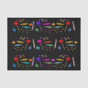 Papel De Seda Feliz Halloween Lollipops e Candy Patterno, ZSSG