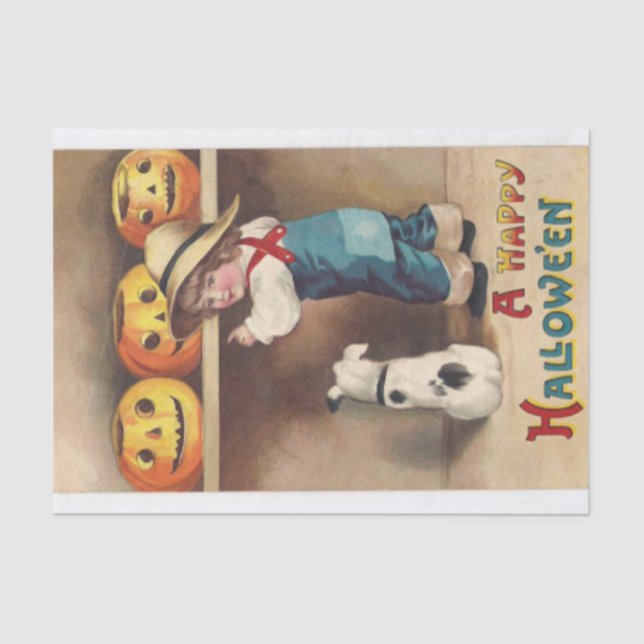 Papel De Seda Feliz Halloween por Ellen Clapsaddle (Frente )