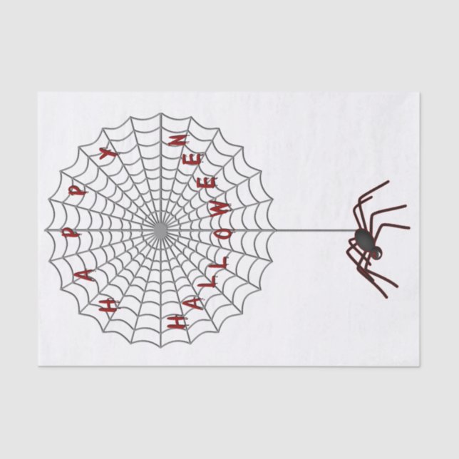 Papel De Seda Feliz Halloween Spider Web Tissue Paper (Frente )
