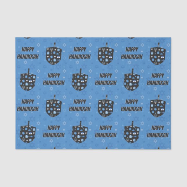 Papel De Seda Feliz Hanukkah Dreidel Cutout (Frente )