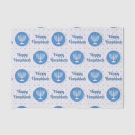 Papel De Seda Feliz Hanukkah Menorah nas Bolinhas