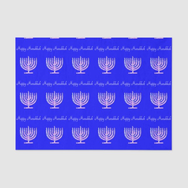 Papel De Seda Feliz Hanukkah Menorah Nina Fave (Frente )