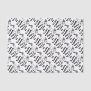 Papel De Seda Feliz Hippie Dançante (texto negro)