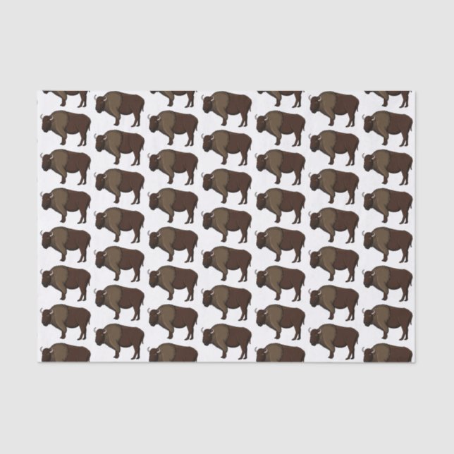 Papel De Seda Feliz ilustração de búfalo bisonte americano (Frente )
