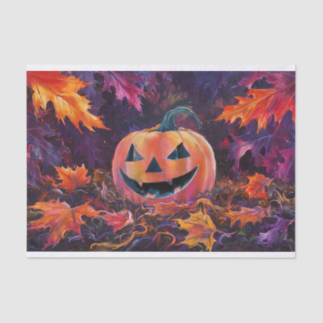 Papel De Seda Feliz Jack-olantera, Folhas de outono e Floresta (Frente )