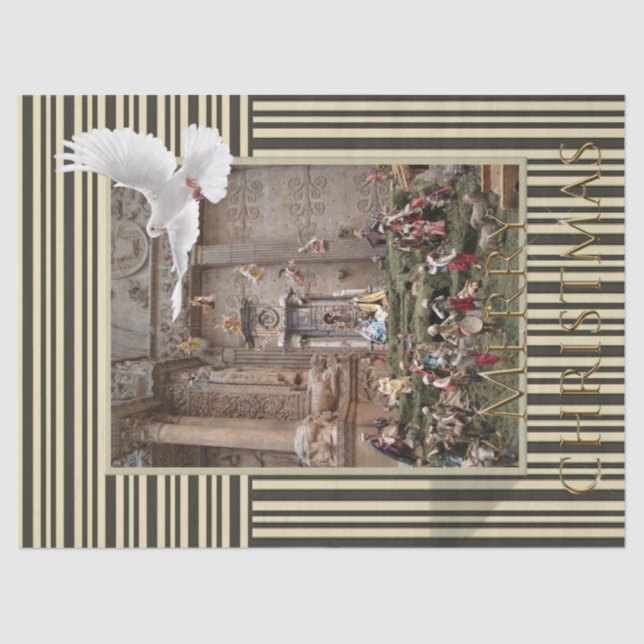 Papel De Seda Feliz Livro de Natal Jesus Natividade (Frente )