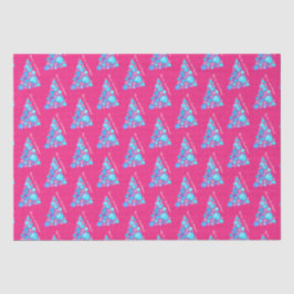 Papel De Seda Feliz Natal Abstrato Roxo Grande Árvore