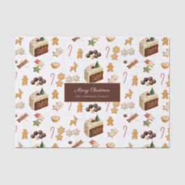 Papel De Seda Feliz Natal Aquarela Festa de Baking Personalizada