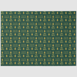 Papel De Seda Feliz Natal Árvores Negras e Douradas