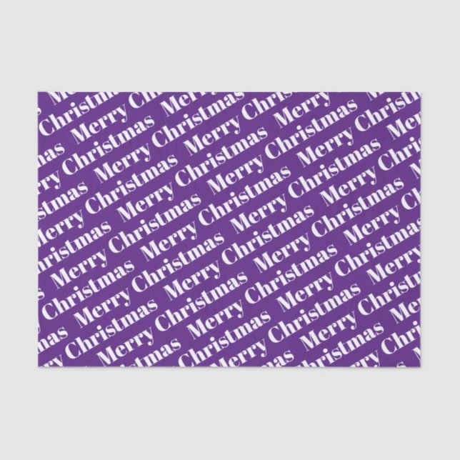 Papel De Seda Feliz Natal branco no feriado roxo (Frente )