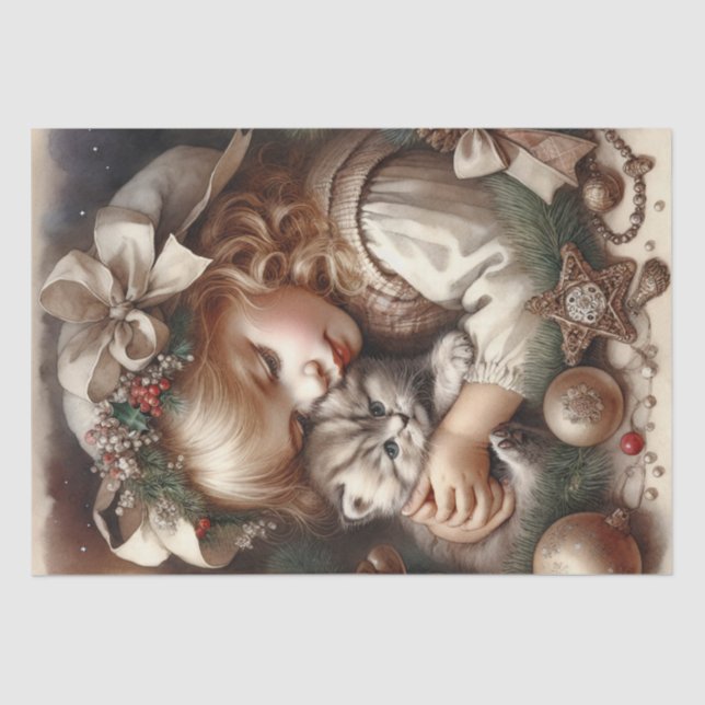 Papel De Seda Feliz Natal de Kitten Fofinho (Frente )