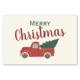 Papel De Seda Feliz Natal do caminhão vermelho