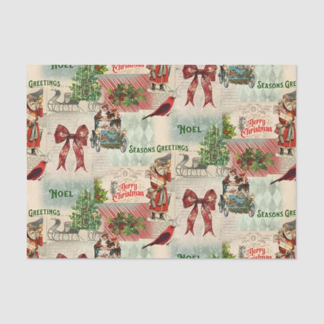 Papel De Seda Feliz Natal e Saudações Seasons (Frente )