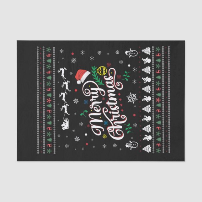 Papel De Seda Feliz Natal Engraçado (Frente )