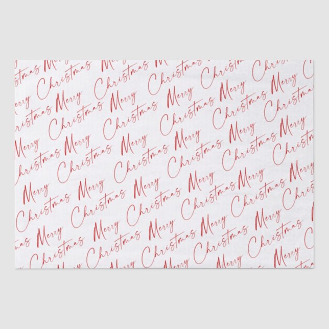 Papel De Seda Feliz Natal Escrito à Mão em Letra Simples (Frente )