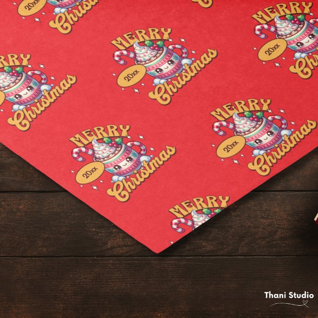 Papel De Seda Feliz Natal Família de Mug de Chocolate Quente Bon (Criador carregado)