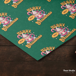 Papel De Seda Feliz Natal Família de Mug de Chocolate Quente Bon