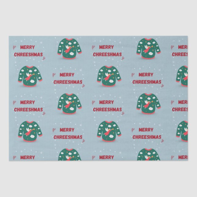 Papel De Seda Feliz Natal Feio Anjo (Frente )