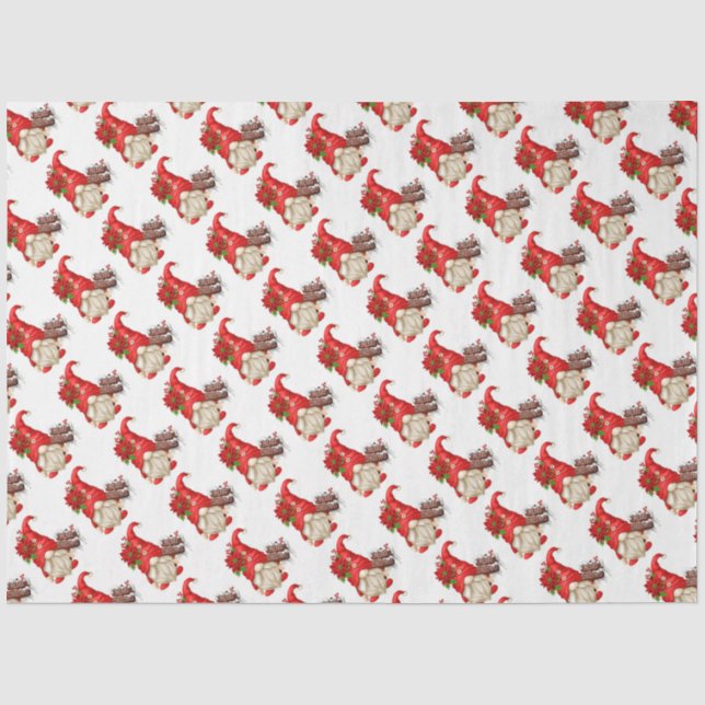 Papel De Seda Feliz Natal Gnomos (Frente )