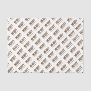 Papel De Seda "Feliz Natal" Moderno Bloqueio de Cor Leopard Boho