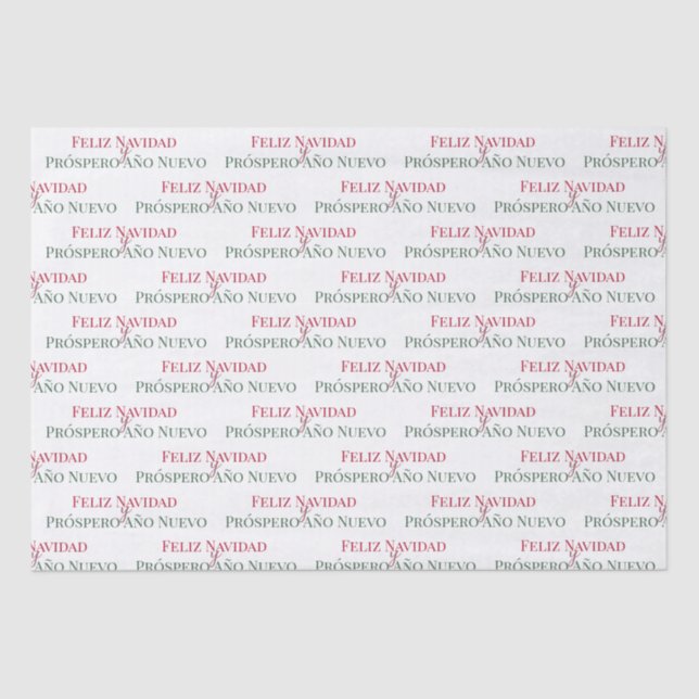 Papel De Seda Feliz Navidad y Prospero Año Nuevo (Frente )