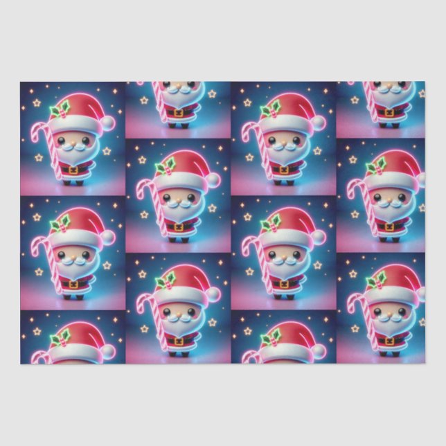 Papel De Seda Feliz Papai noel de Natal (Frente )