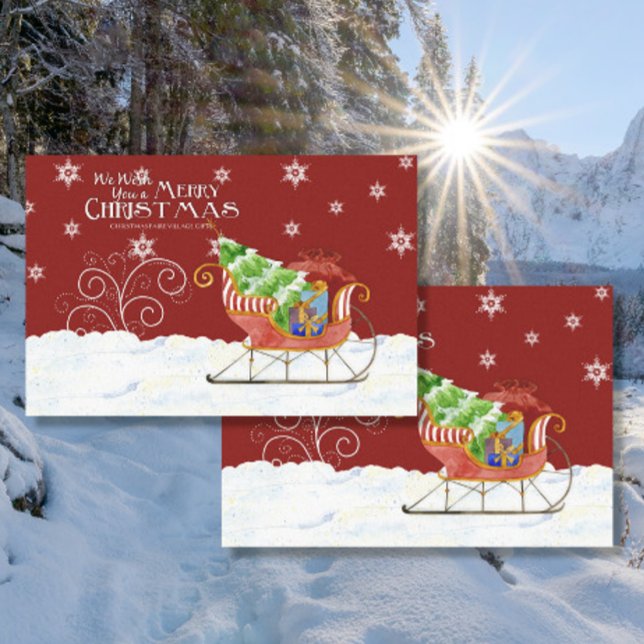 Papel De Seda Feliz Papai noel de Natal Sleigh Gifts Snowflakes  (Criador carregado)