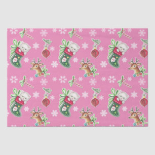 Papel De Seda Feliz Reindeer Feliz de Natal a Rosa