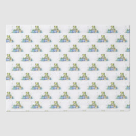 Papel De Seda Feliz sapo Verde de Aniversário com presentes empa