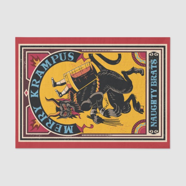 Papel De Seda Feliz Xmas Krampus Naughs Brats Circus Poster (Frente )
